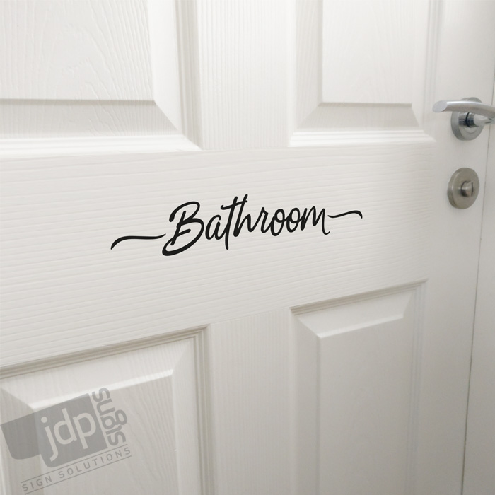 BATHROOM VINYL DOOR STICKER DECAL - 21 COLOURS AVAILABLE - 56x300mm | eBay